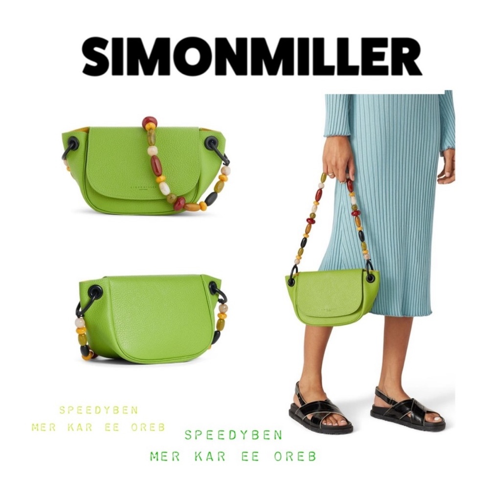 Simon Miller Kiwi Bead Strap Bend Shoulder Bag